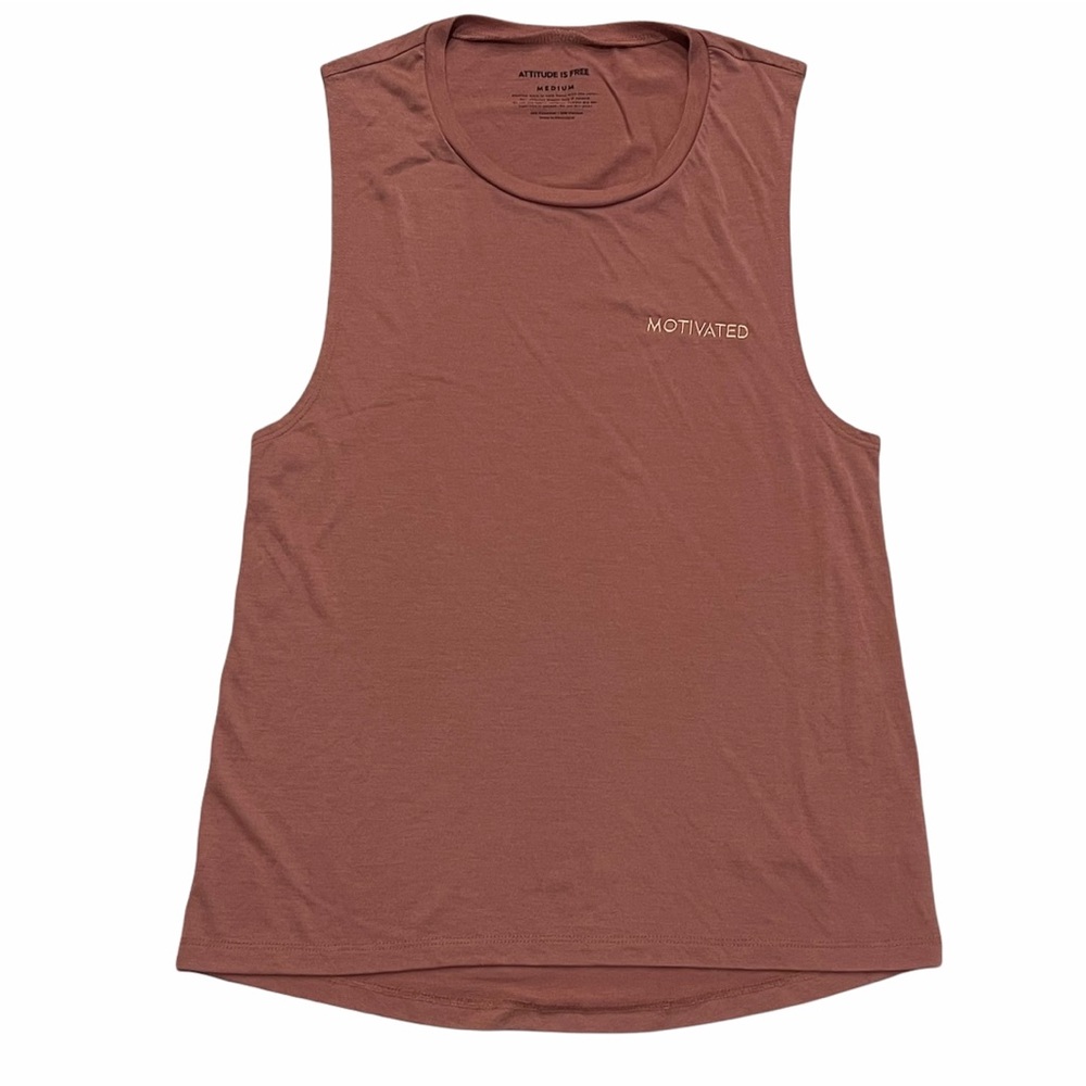 ATTITUDE IS FREE Motivated Mauve Sleeveless Loose Fitting Tank Top Size M